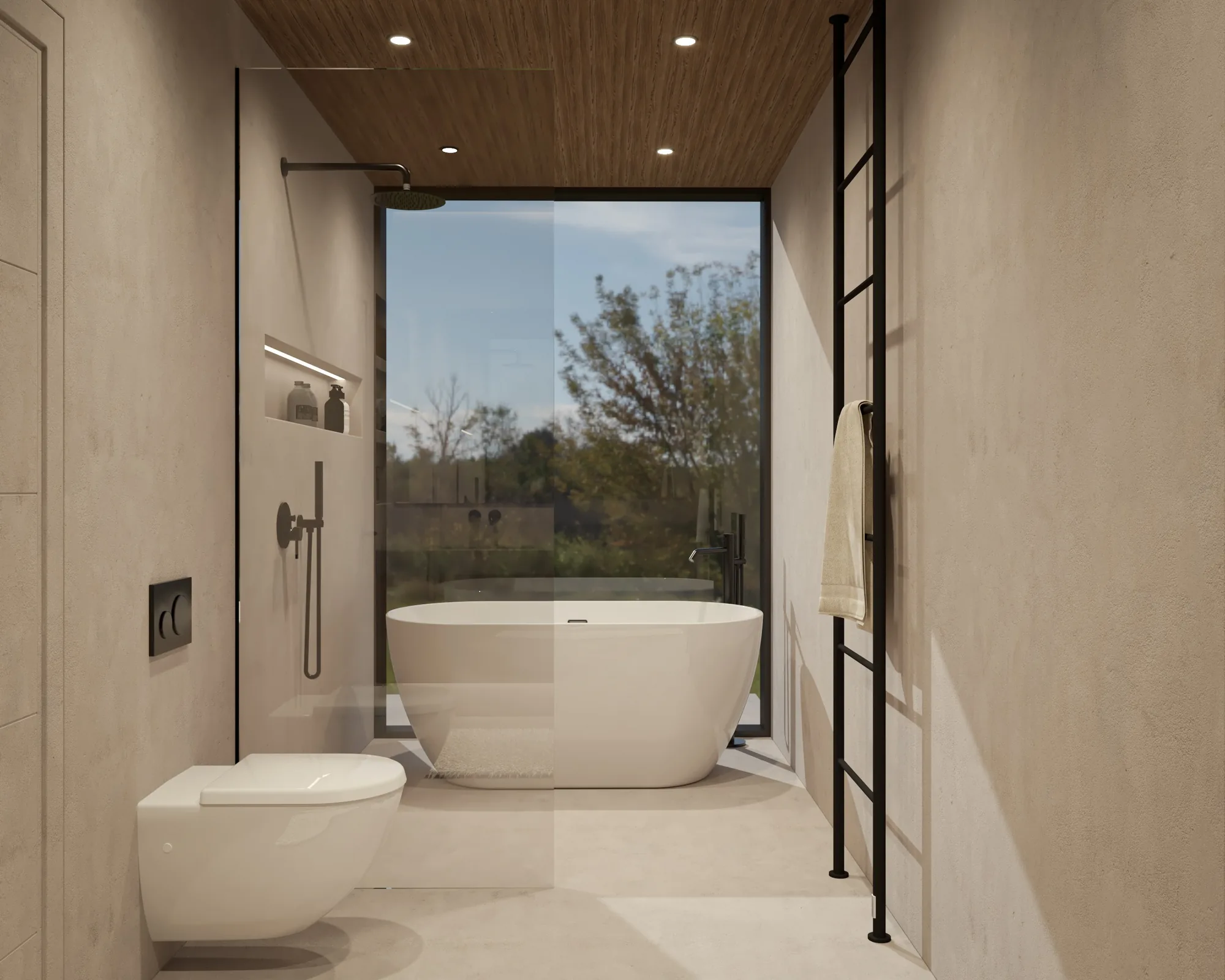 Baño con bañera exenta