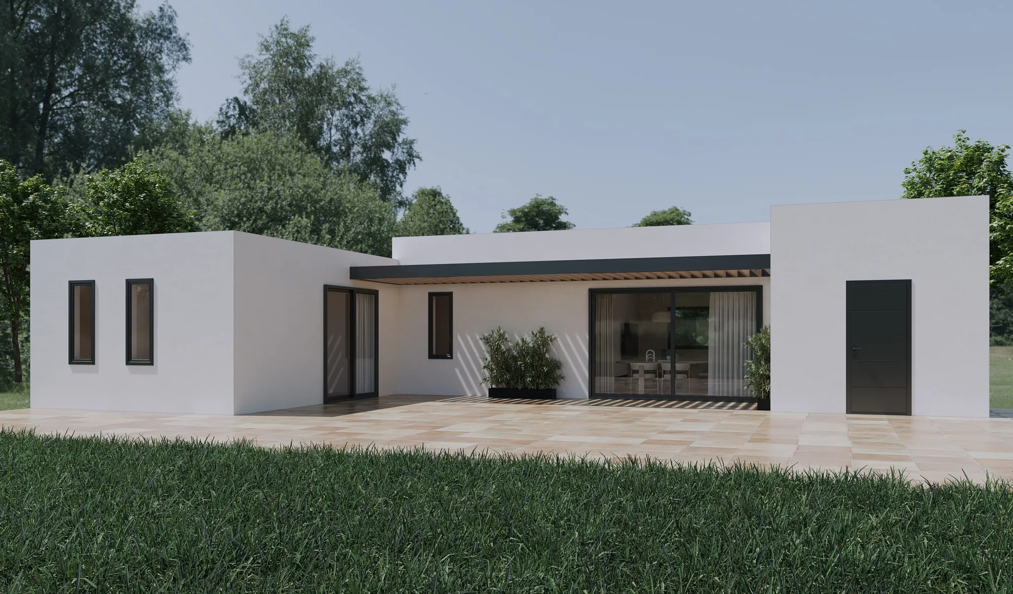 Render exterior de vivienda unifamiliar