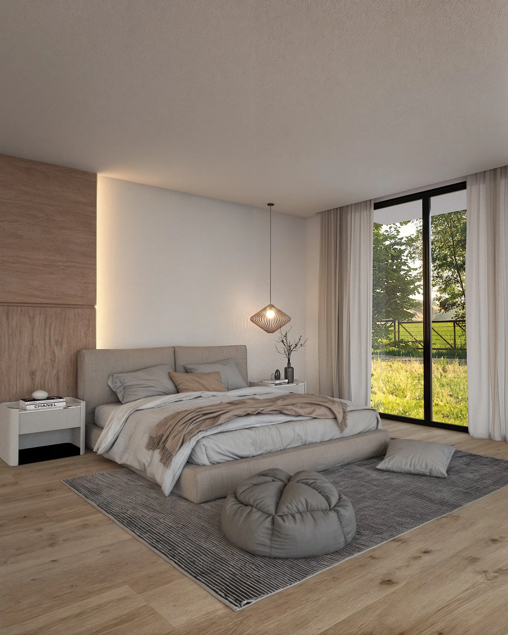 Dormitorio con vistas al jardín